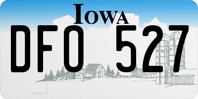 IA license plate DFO527