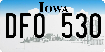 IA license plate DFO530