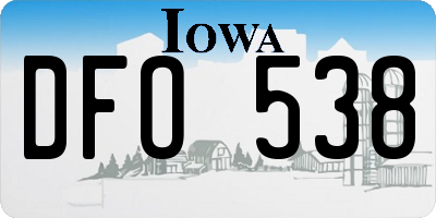 IA license plate DFO538