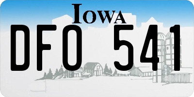 IA license plate DFO541