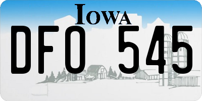 IA license plate DFO545