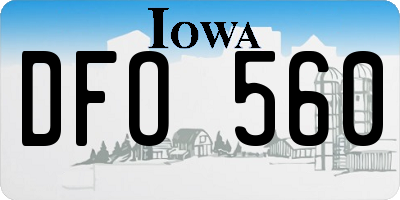 IA license plate DFO560