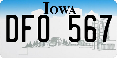 IA license plate DFO567