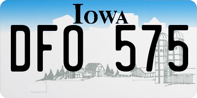 IA license plate DFO575