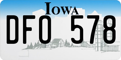 IA license plate DFO578