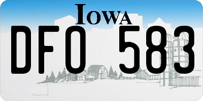 IA license plate DFO583