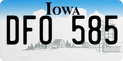 IA license plate DFO585