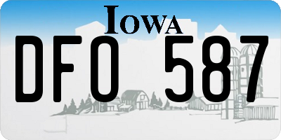 IA license plate DFO587