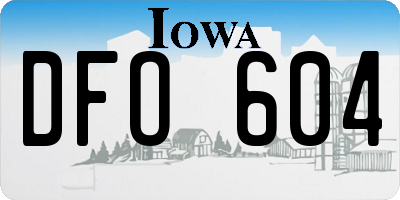 IA license plate DFO604