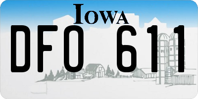 IA license plate DFO611