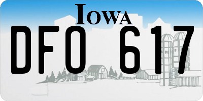 IA license plate DFO617