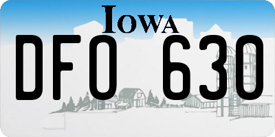 IA license plate DFO630