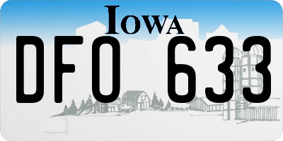 IA license plate DFO633