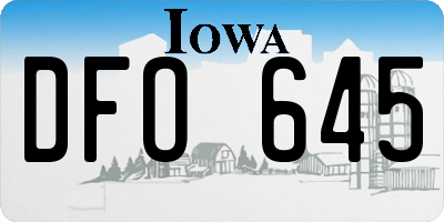 IA license plate DFO645