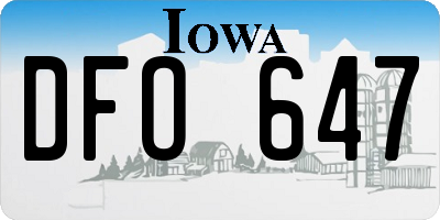 IA license plate DFO647