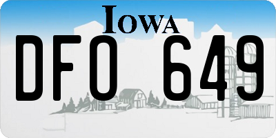 IA license plate DFO649