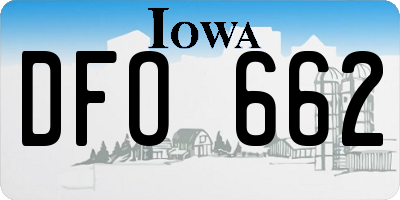 IA license plate DFO662