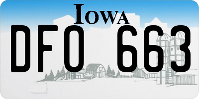 IA license plate DFO663