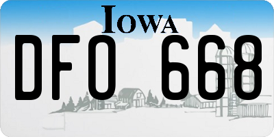 IA license plate DFO668