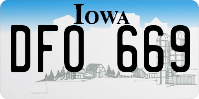 IA license plate DFO669