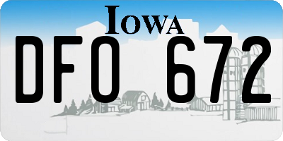 IA license plate DFO672