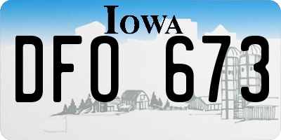 IA license plate DFO673