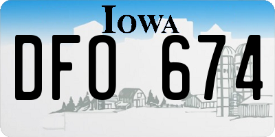 IA license plate DFO674