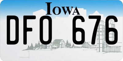 IA license plate DFO676
