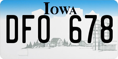 IA license plate DFO678