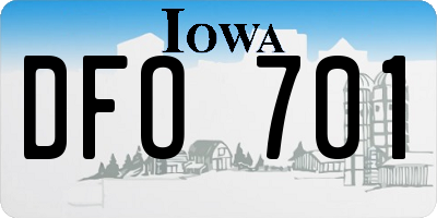 IA license plate DFO701