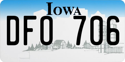 IA license plate DFO706
