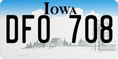 IA license plate DFO708