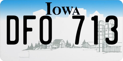 IA license plate DFO713