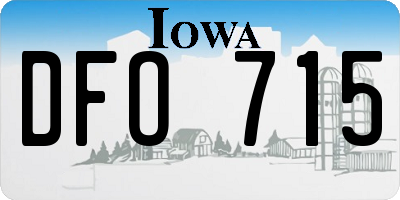 IA license plate DFO715