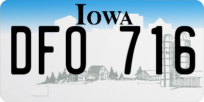 IA license plate DFO716