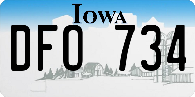 IA license plate DFO734