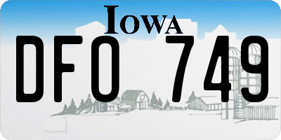 IA license plate DFO749