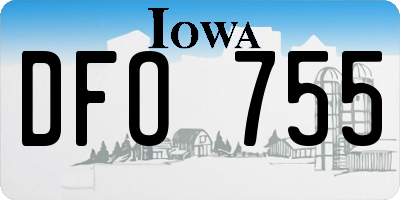 IA license plate DFO755