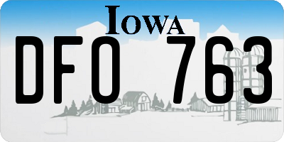 IA license plate DFO763