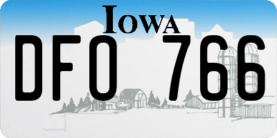 IA license plate DFO766