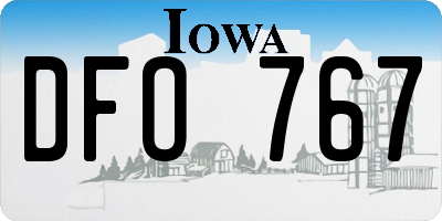 IA license plate DFO767