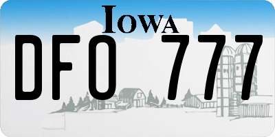 IA license plate DFO777