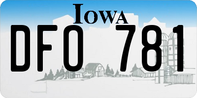 IA license plate DFO781