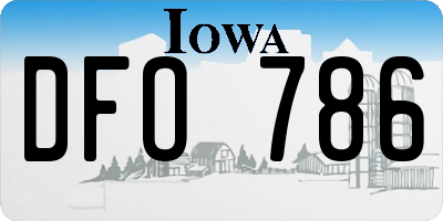 IA license plate DFO786