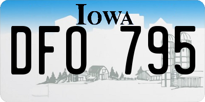 IA license plate DFO795