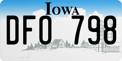 IA license plate DFO798