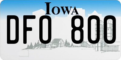 IA license plate DFO800