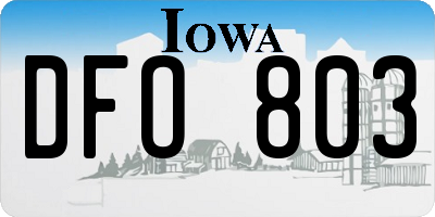 IA license plate DFO803