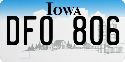 IA license plate DFO806