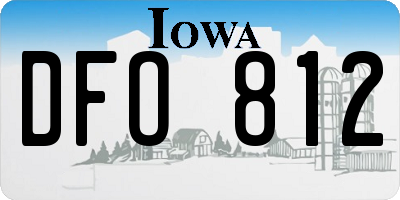 IA license plate DFO812